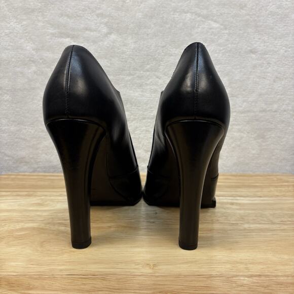Alexander Wang Luisa Black Leather Open Peep Toe Booties High Heels Size EU 38 - Picture 7 of 16